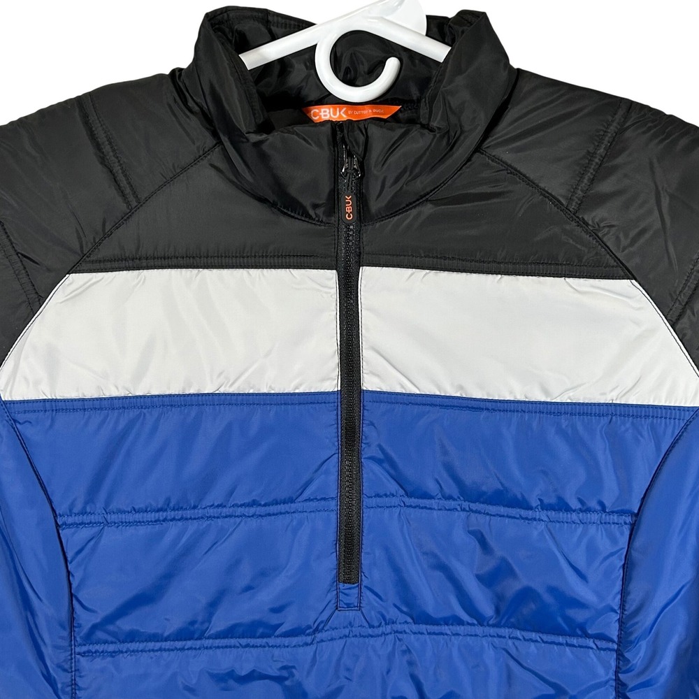 CBUK Cutter & Buck Mens XXL Puffer Jacket Quarter Zip Colorblock Blue
